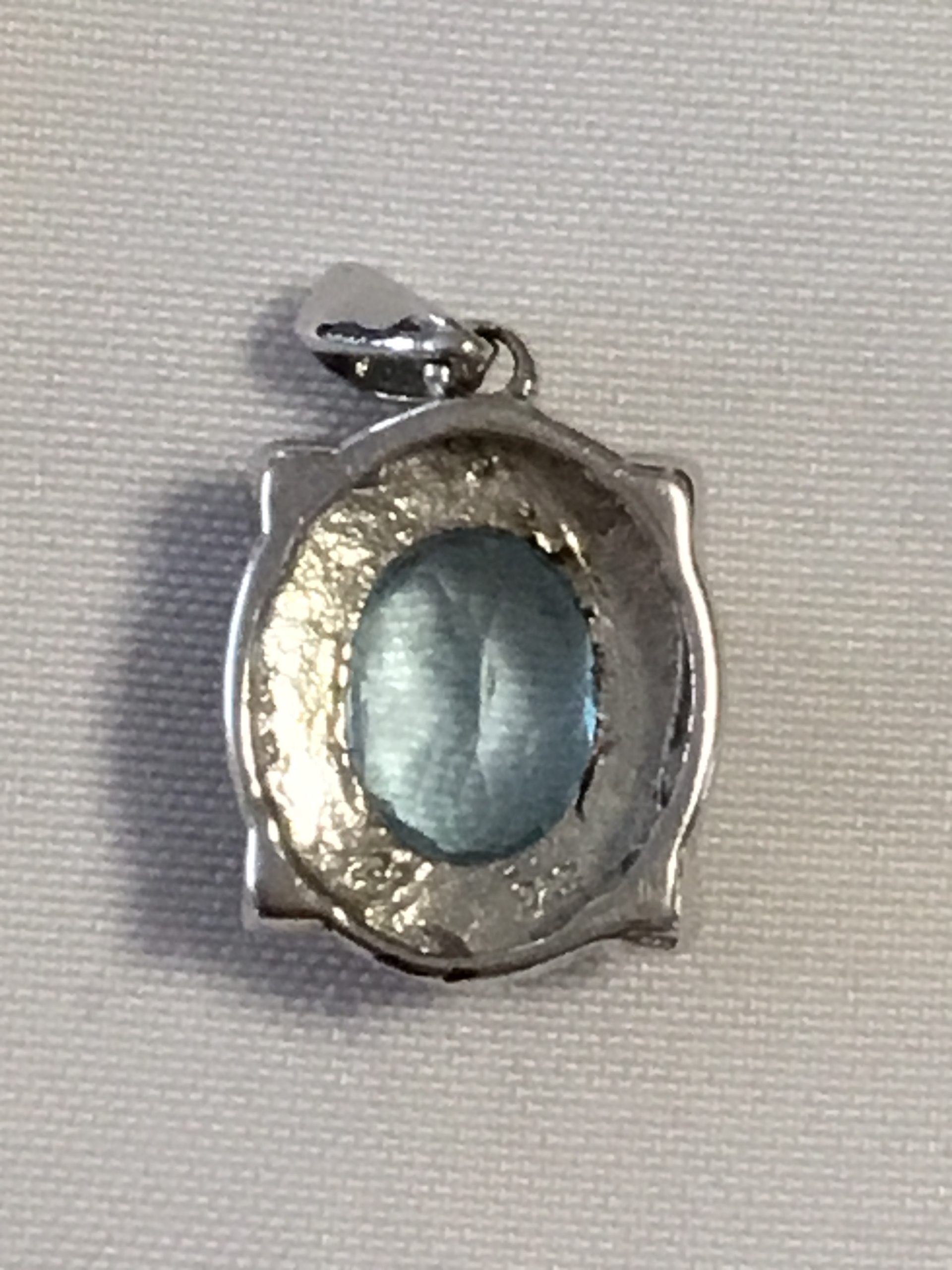Sterling Silver Pendant w/Light Blue Stone - Image 4
