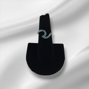 Sterling Silver Swirl Ring w/Blue Abalone, Size 6