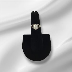 Sterling Silver Ring w/White Stone, Size 5