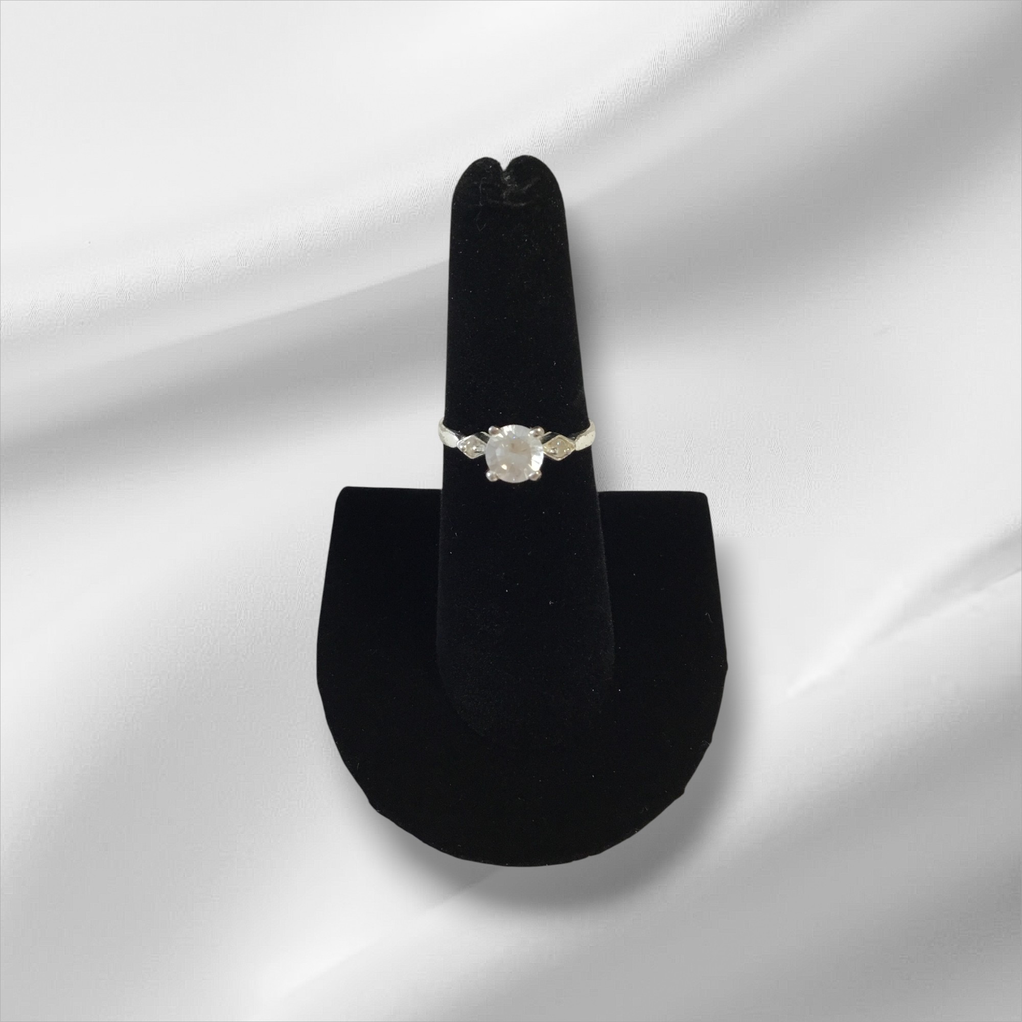 Sterling Silver CZ Ring, Size 6.5