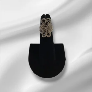 Vintage Sterling Silver Filigree Design Ring, Size 3.5