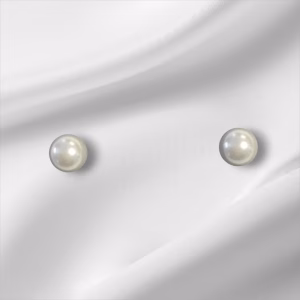 Sterling Silver Faux Pearl Stud Earrings