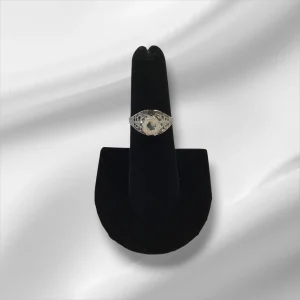 Sterling Silver Ring w/Clear Stone, Size 6