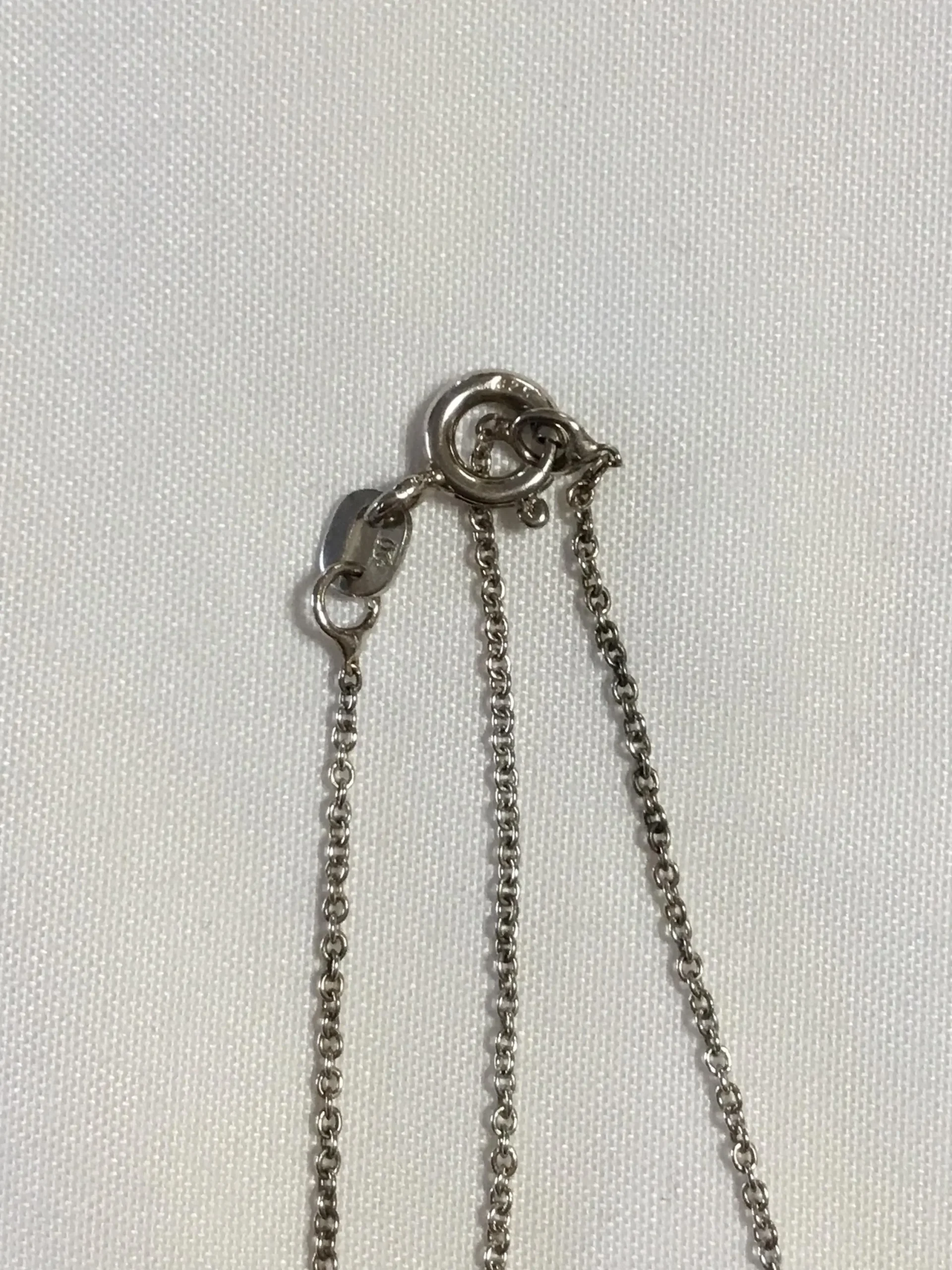 Sterling Silver Necklace with 5 Pink Stones 16" Adjustable - Image 3