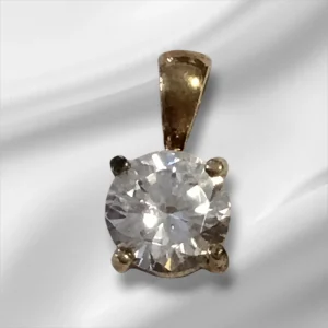 Sterling Silver Gold Overlay CZ Pendant