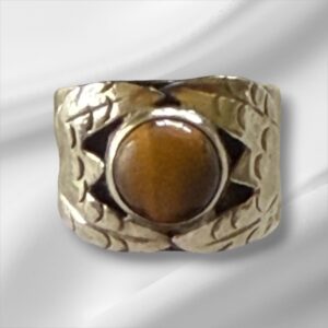 Vintage Sterling Silver Tigers Eye Ring, Size 3