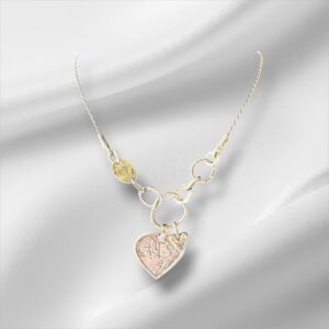 Vintage Sterling Silver Heart Happiness and Love Necklace 18"