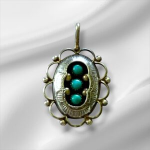 Vintage Sterling Silver Turquoise Pendant