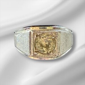 Sterling Silver C.Z. Men's Ring, Size 9.5