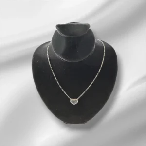 Sterling Silver Link Necklace w/Heart 14"