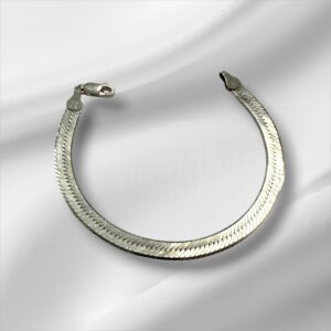 Sterling Silver Herringbone Bracelet 6"