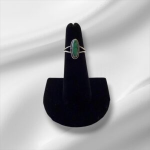 Sterling Silver Oblong Turquoise Ring, Size 5