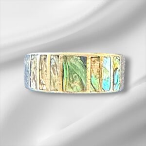 Sterling Silver Abalone Ring, Size 8